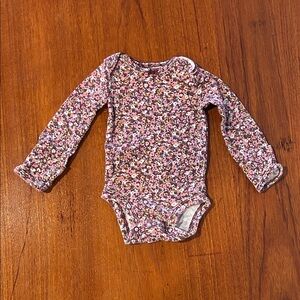 Floral Long Sleeve Baby Onesie